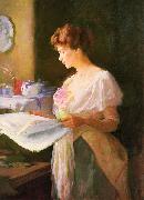 Ellen Day Hale Morning News oil painting artist